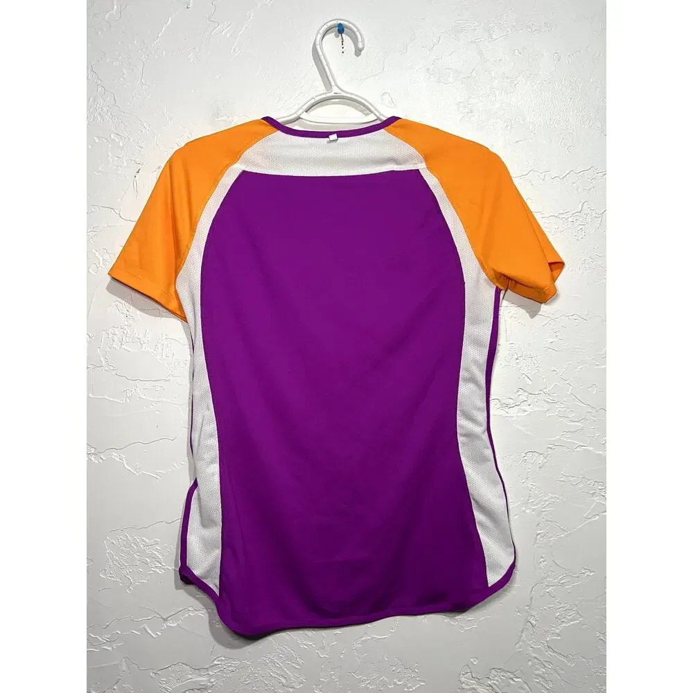 Nike Dri‎ Fit color block athletic t shirt womens medium workout athleisure_4